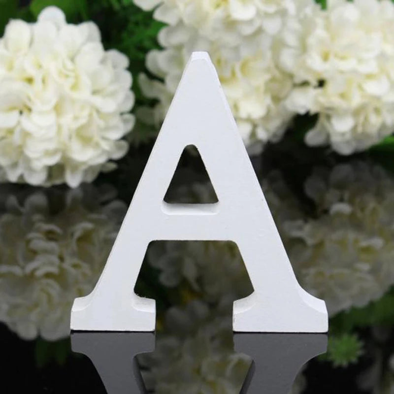 8CM White Wooden Letters Alphabet For Personalized Name Design Decoration