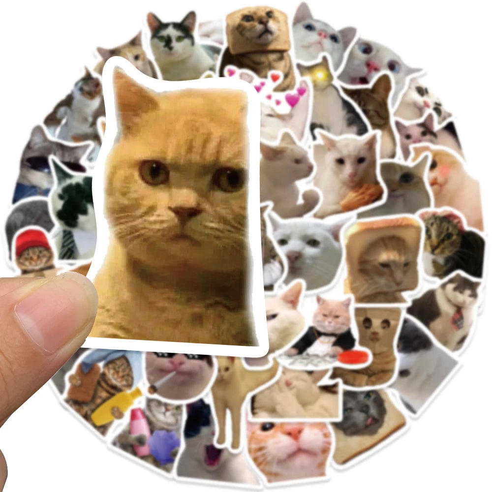 Funny Cat Stickers - 50 pcs