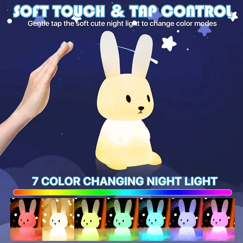 LED Rabbit touch sensor night light for children & babies