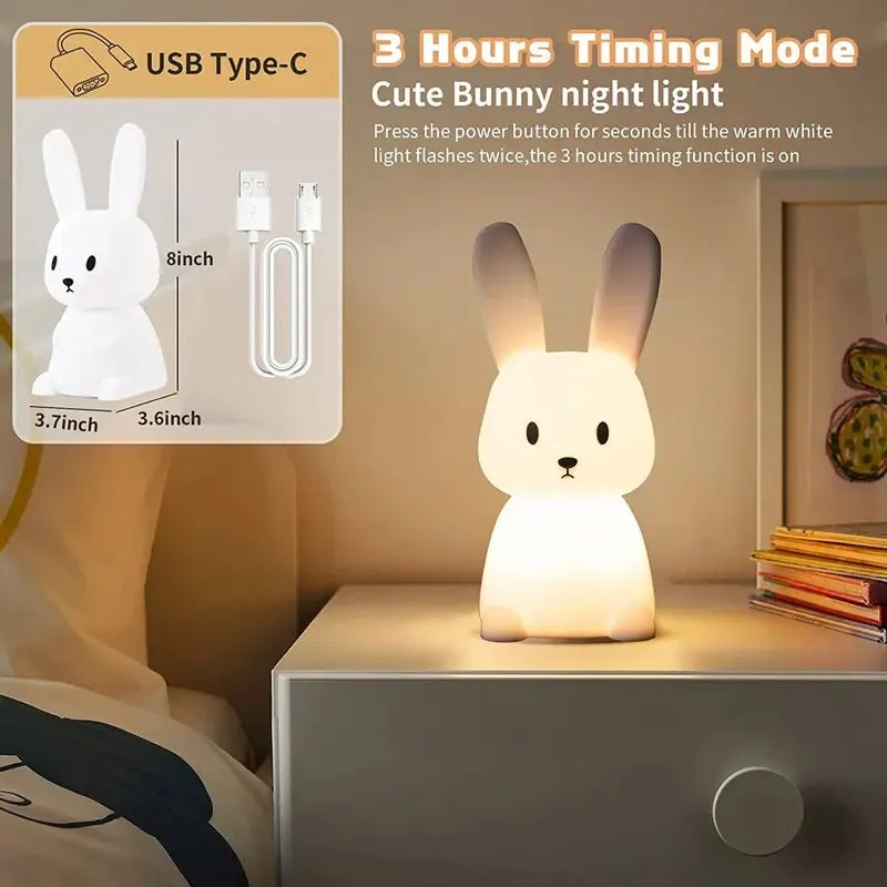 LED Rabbit touch sensor night light for children & babies