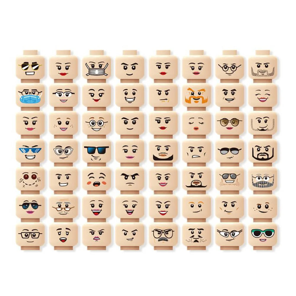 56pcs Building block mini figure heads pack