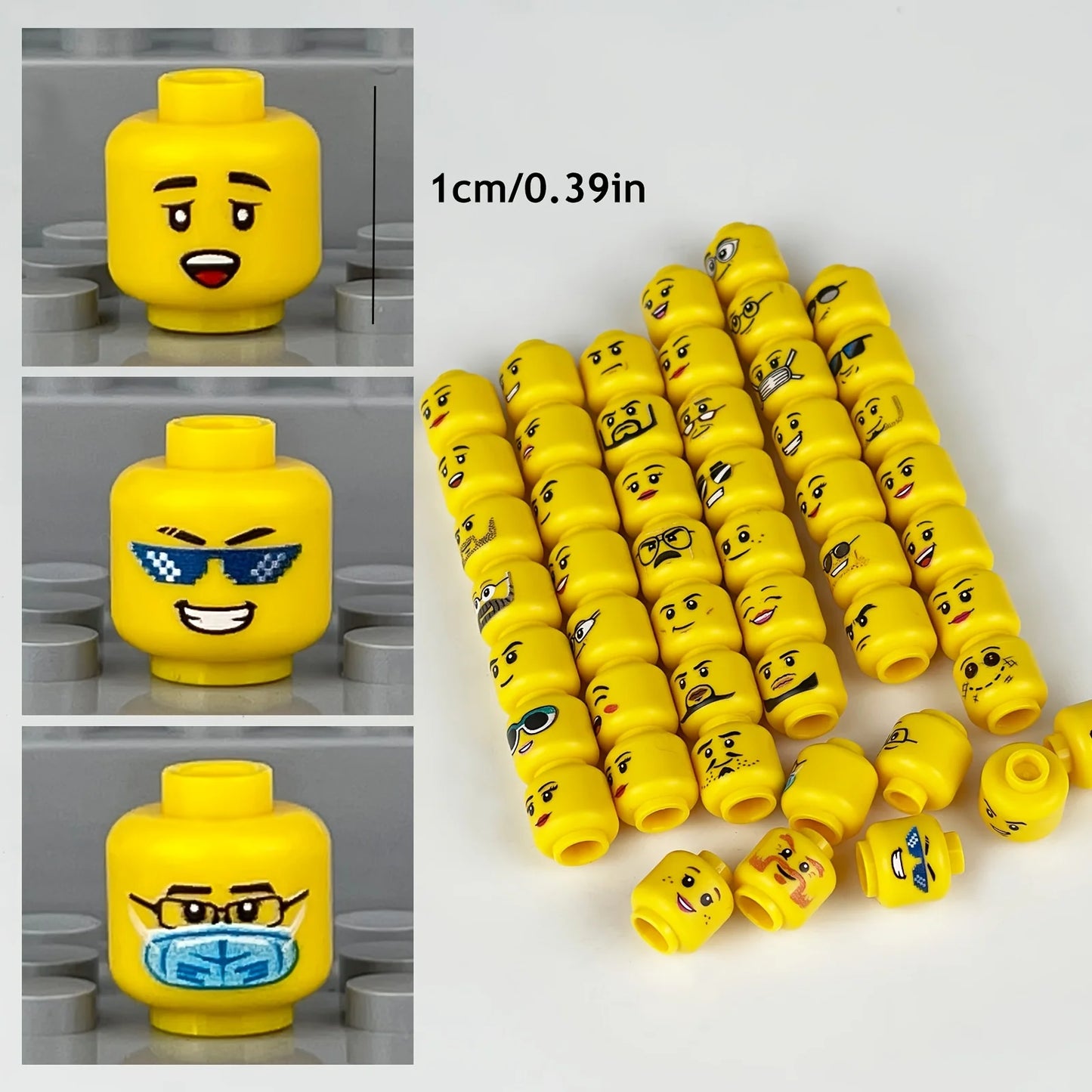 56pcs Building block mini figure heads pack