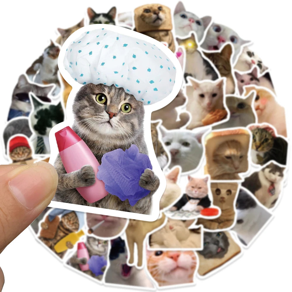 Funny Cat Stickers - 50 pcs