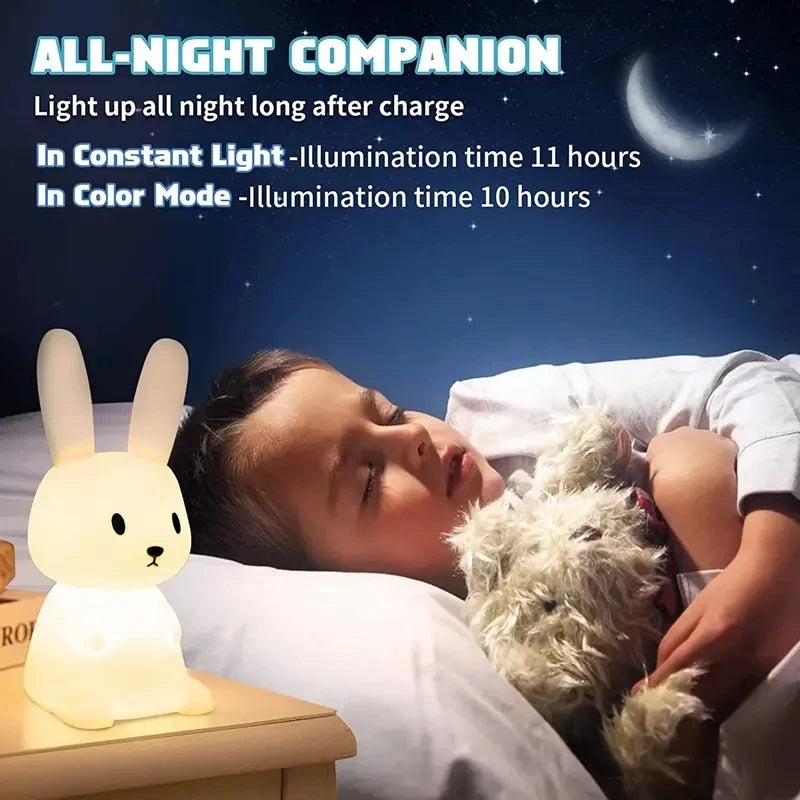 LED Rabbit touch sensor night light for children & babies